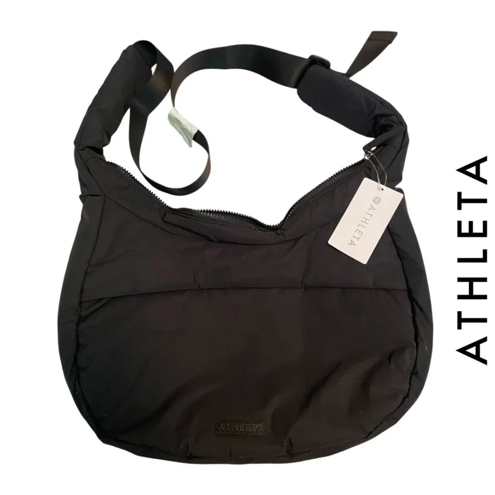 Athleta | NWT All About Medium Crossbody Hobo Bag, Black - Picture 3 of 5